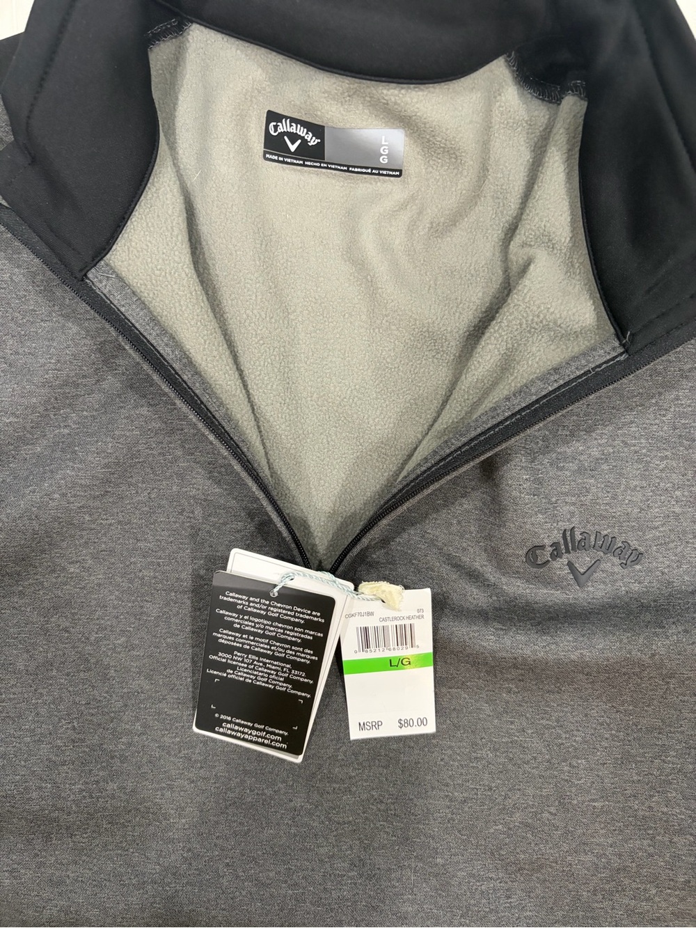 Callaway Men's Heather Gray Quarter-Zip Pullover Hoodie